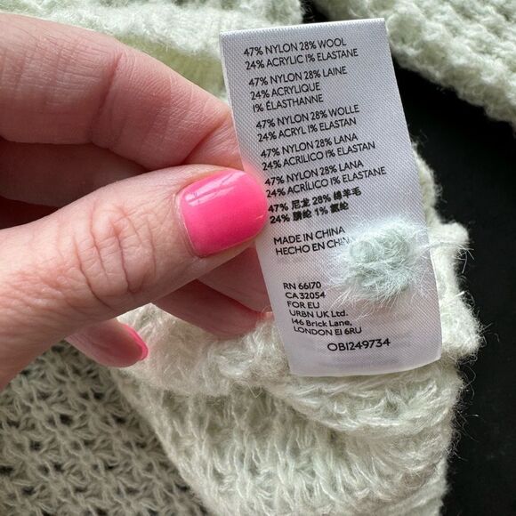 Anthropologie Maeve Dionne Sweater Women's‎ XS Mint Green Nylon Bell Sleeve Soft - Picture 13 of 15